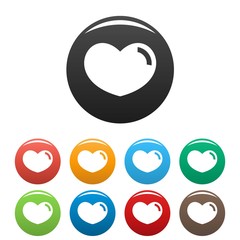Loving heart icon. Simple illustration of loving heart vector icons set color isolated on white