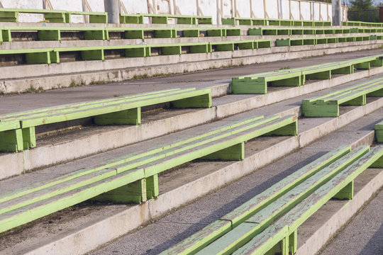 Old benches at the stadium