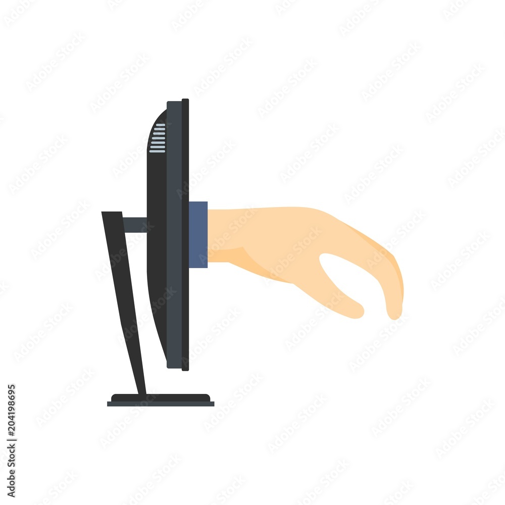 Poster hacker icon. flat illustration of hacker vector icon for web