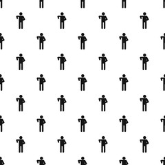 Fototapeta premium Stick figure stickman pattern vector seamless repeating for any web design