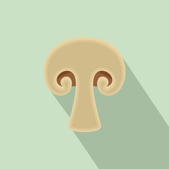 Half of mushroom icon. Flat illustration of half of mushroom vector icon for web design