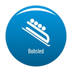 Bobsled icon. Simple illustration of bobsled vector icon for any design blue