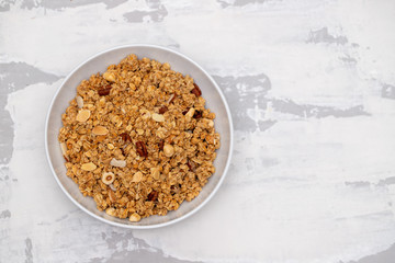cereals with nuts and dry fruits in big bowl