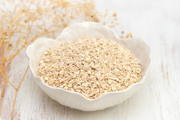 oat meal in white bowl