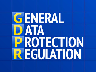 General Data Protection Regulation (GDPR). Four button with letters on tiles. Concept illustration. Vector.