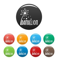 Forest dandelion logo icon. Simple illustration of forest dandelion vector icons set color isolated on white