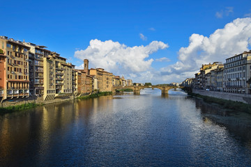 View from Ponte Vecchio in Florence in Italy.