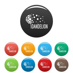 Beautiful dandelion logo icon. Simple illustration of beautiful dandelion vector icons set color isolated on white