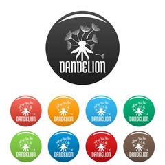 Field dandelion logo icon. Simple illustration of field dandelion vector icons set color isolated on white
