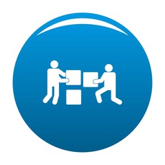 Building teamwork icon. Simple illustration of building teamwork vector icon for any design blue