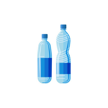Plastic bottles set on white background. 