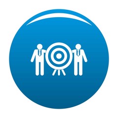 Company target icon. Simple illustration of company target vector icon for any design blue