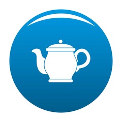 Beautiful teapot icon. Simple illustration of beautiful teapot vector icon for any design blue