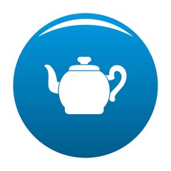 Teapot with cap icon. Simple illustration of teapot with cap vector icon for any design blue