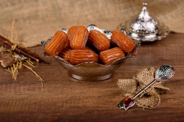 Turkish dessert tulumba stock photos