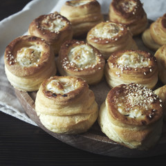 Delicious freshly baked pastry filled with cheese