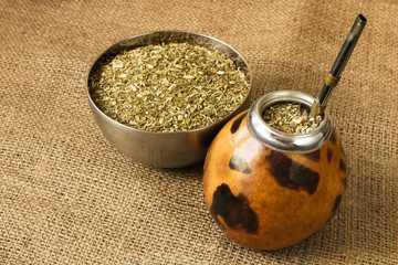 yerba mate in gourd matero