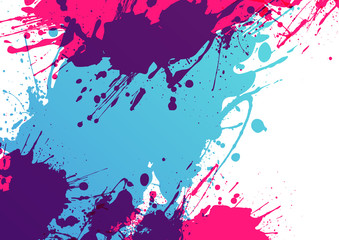 Vector background. Mixed paint spots. Colored background painted texture. Scattered, stained, brushstrokes, drops.