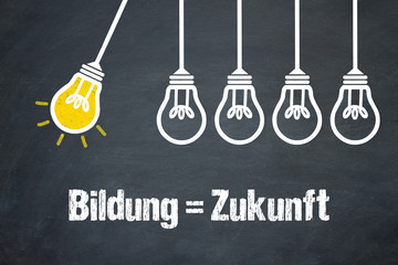 Bildung = Zukunft / Lampen / Konzept