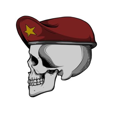 Skull With Red Beret