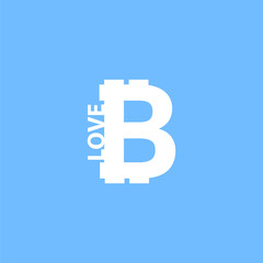 I love bitcoin vector icon