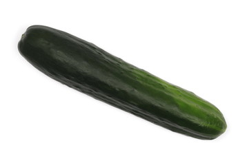 Cucumber slices isolated on white background, top view