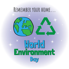 World environment day. Earth globe with splashes in watercolor style art.. Concept design for banner, greeting card, t-shirt, print, poster. Vector illustration