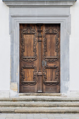 Wooden church door