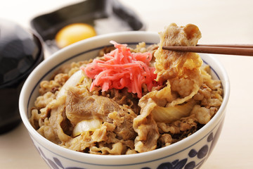 牛丼　Gyudon. Japanese food beef bowl.