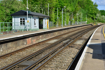 Fototapeta na wymiar A railway station in the UK