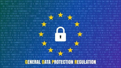 GDPR - General Data Protection Regulation. data 25 may 2018. Abstract Technology Background. Binary Computer Code. Vector Illustration