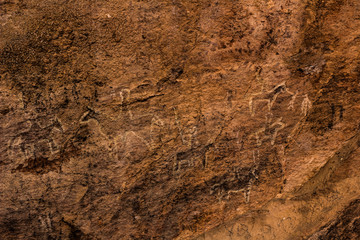 Rock Paintings in Inca Cueva clsoe to Humahuaca in Jujuy Province, north of Argentina