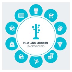 food, clothes, shopping Infographic Circle fill Icons Set. Contains such Icons as  business,  website,  elements,  background,  pattern,  banner,  slider,  food and more. Fully Editable. Pixel Perfect