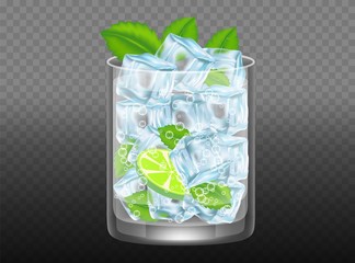 Mojito cocktail vector realistic illustration