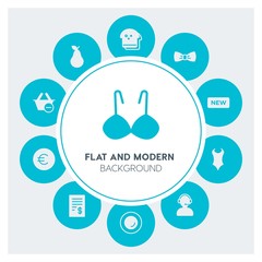 food, clothes, shopping Infographic Circle fill Icons Set. Contains such Icons as  business,  website,  elements,  background,  pattern,  banner,  slider, new and more. Fully Editable. Pixel Perfect