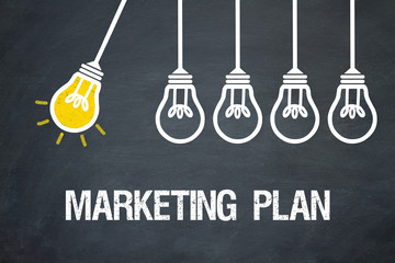 Fototapeta premium Marketing Plan / Lampen / Konzept