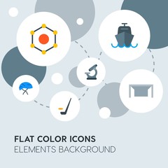 transports, science, sports flat vector icons and elements background with circle bubbles networks.Multipurpose use on websites, presentations, brochures and more