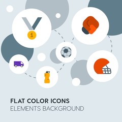 transports, science, sports flat vector icons and elements background with circle bubbles networks.Multipurpose use on websites, presentations, brochures and more