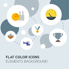 Fototapeta premium transports, science, sports flat vector icons and elements background with circle bubbles networks.Multipurpose use on websites, presentations, brochures and more