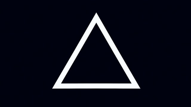 Glitched triangle frame design motion graphic. Distorted glitch style modern background. Available in 4K FullHD video render footage