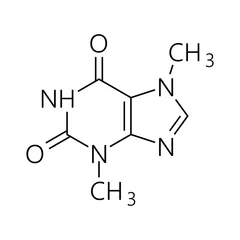 Foto op Plexiglas Caffeine molecule. Simple chemical skeletal formula. Vector illustration © pyty