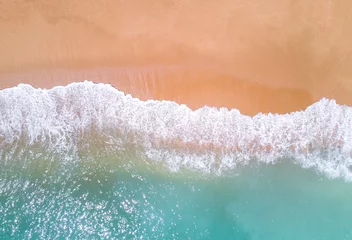 Foto op Plexiglas Luchtfoto van tropisch zandstrand en oceaan. © Leszek Czerwonka