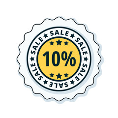 10% Sale label illustration