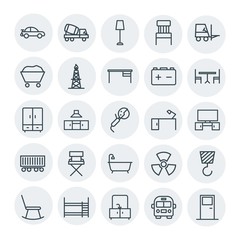 Modern Simple Set of transports, industry, furniture Vector outline Icons. Contains such Icons as  elementary,  light,  hazard,  electric and more on white background. Fully Editable. Pixel Perfect