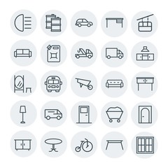 Modern Simple Set of transports, industry, furniture Vector outline Icons. Contains such Icons as  business,  conference,  bike,  home,  oil and more on white background. Fully Editable. Pixel Perfect