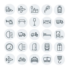 Modern Simple Set of transports, industry, furniture Vector outline Icons. Contains such Icons as  forklift,  transport,  equipment,  oil and more on white background. Fully Editable. Pixel Perfect