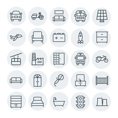 Modern Simple Set of transports, industry, furniture Vector outline Icons. Contains such Icons as  transport,  transportation,  education and more on white background. Fully Editable. Pixel Perfect