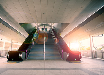 Public escalator at train station
