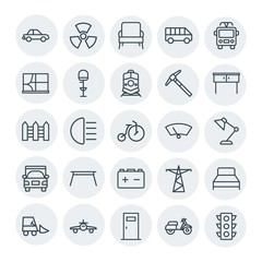 Modern Simple Set of transports, industry, furniture Vector outline Icons. Contains such Icons as  bright, transportation,  industry,  shine and more on white background. Fully Editable. Pixel Perfect