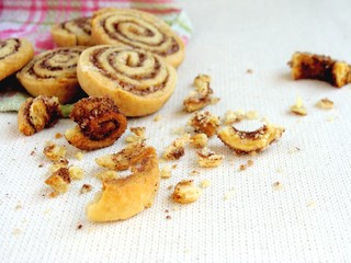 homemade cinnamon cookies , crumbs